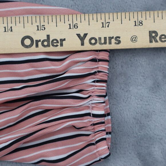 Faballey Shirt Womens L Multicolor Striped Quarter Sleeve VNeck Pullover Blouse - Picture 7 of 16